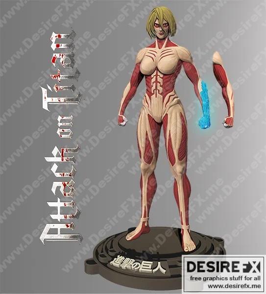 《进击的巨人》安妮·泰坦 3D打印模型|Annie Titan Female – Shingeki no Kyojin – 3D Print Model STL