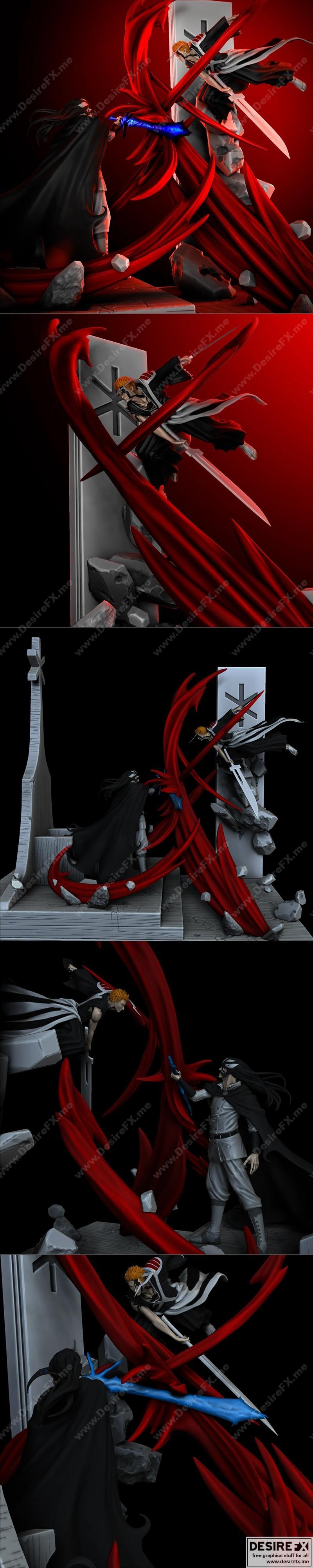 鬼灭之刃 vs 神之战 立体打印模型|Ichigo Vs Yhwach – 3D Print Model STL