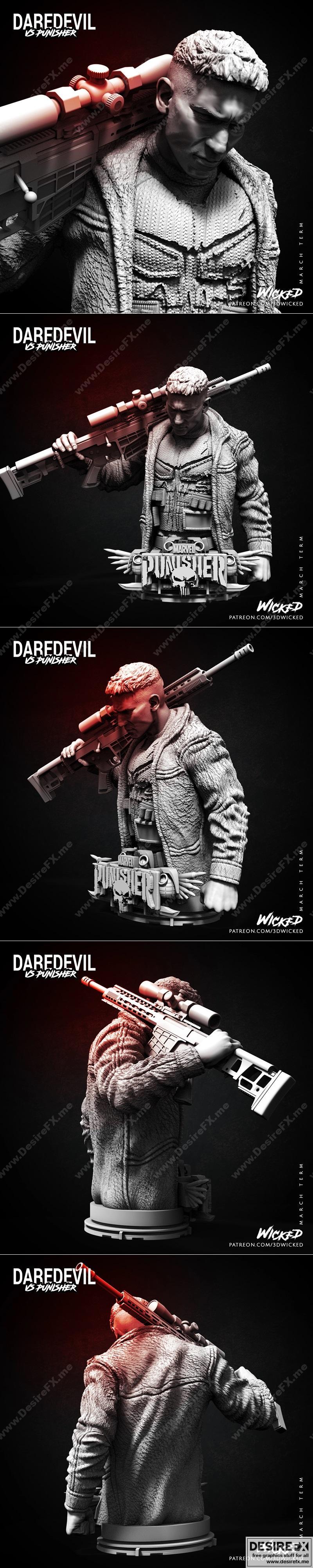 Wicked - 惩罚者 - 3D打印模型|Wicked – Punisher Bust – 3D Print Model STL