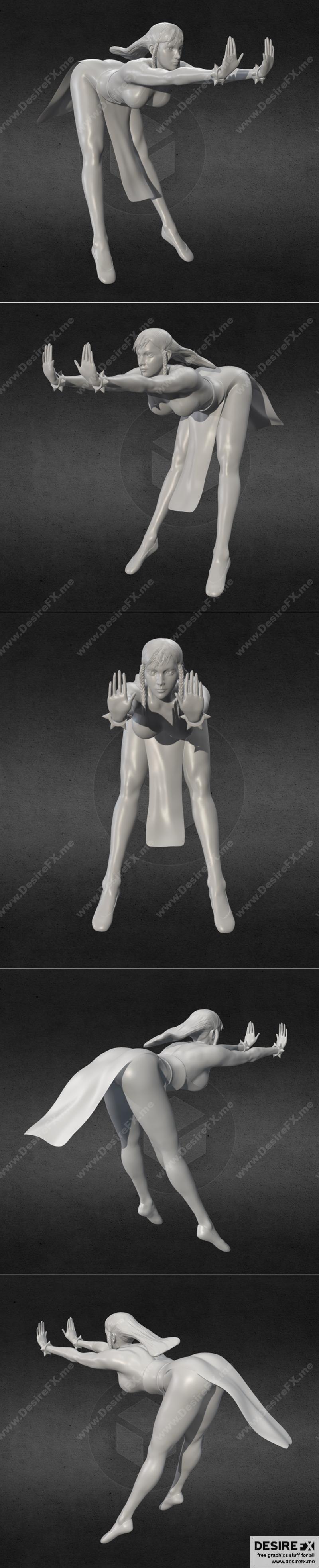 春丽3D打印模型|Chun-li Kikoken – 3D Print Model STL