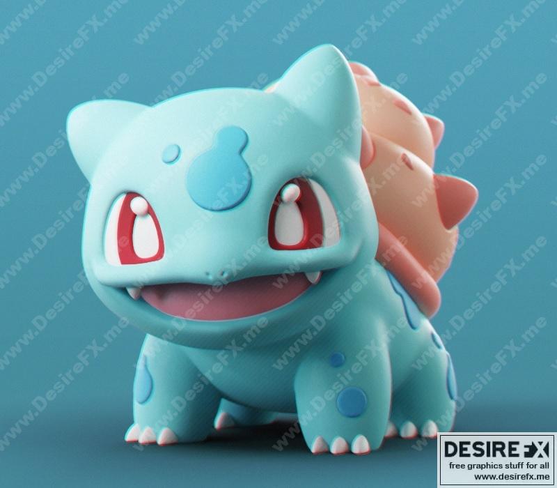 宝可梦水系巴大拉 3D打印模型|Pokemon Water Bulbasaur – 3D Print Model