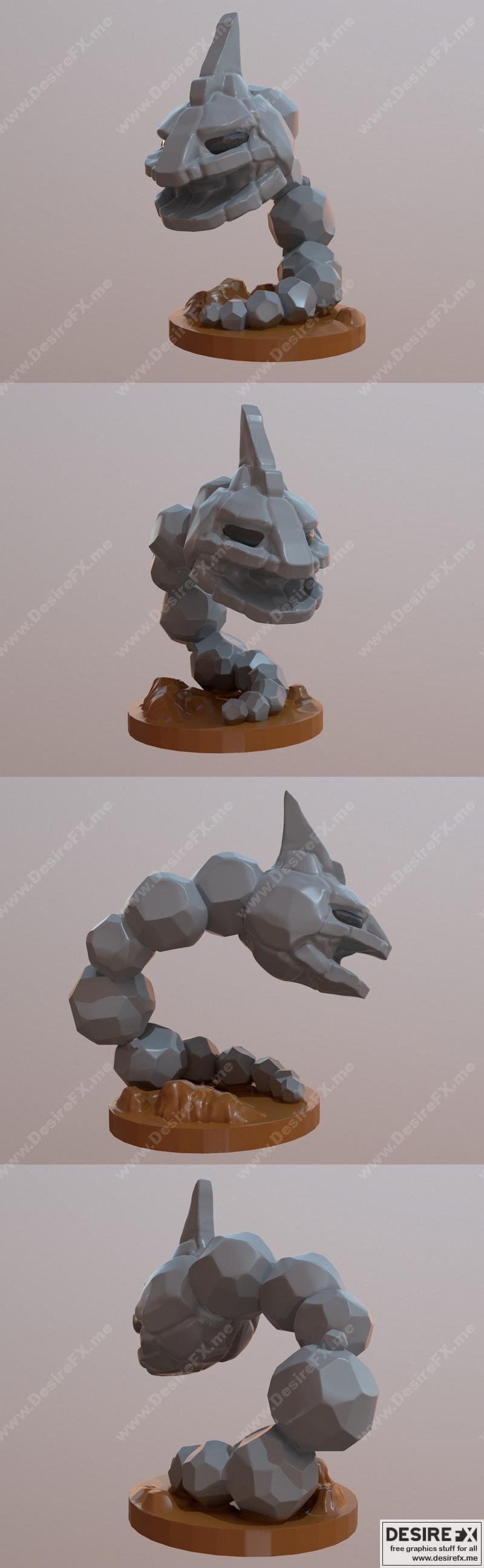 宝可梦岩怪 3D打印模型|Pokemon Onix – 3D Print Model
