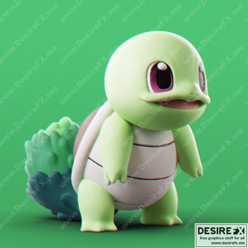 宝可梦草系水系小火龙 3D打印模型|Pokemon Grass Squirtle – 3D Print Model