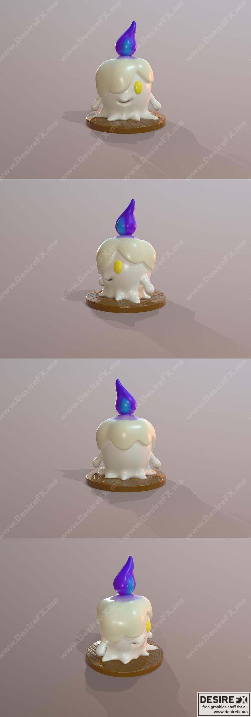 宝可梦 Litwick 3D打印模型|Pokemon Litwick – 3D Print Model