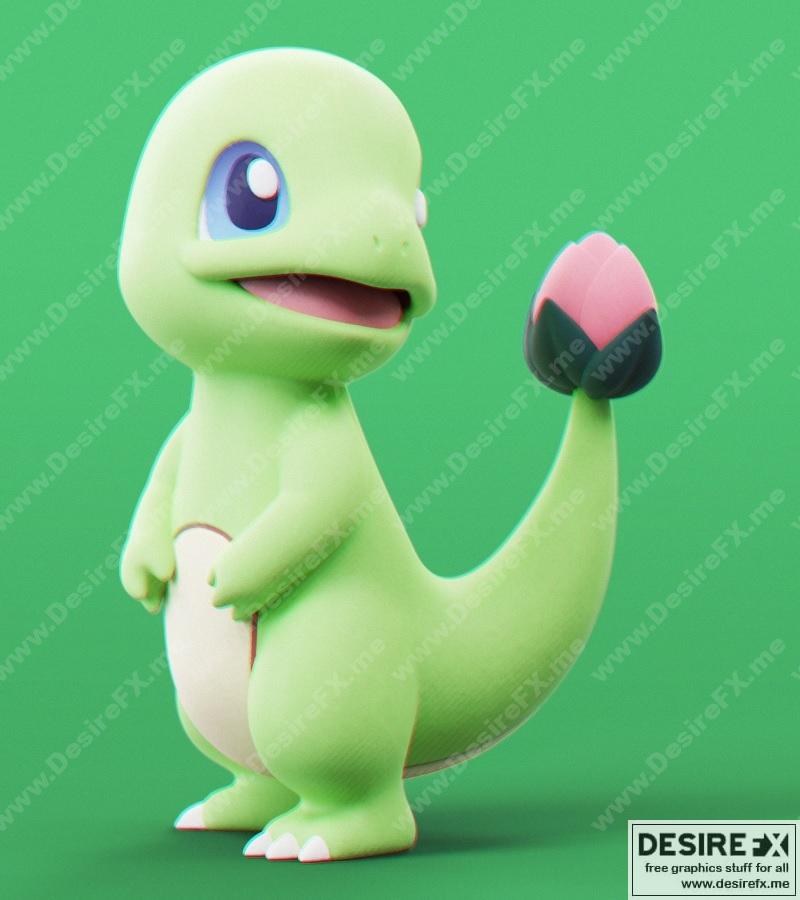 宝可梦草系查理德 3D打印模型|Pokemon Grass Charmander – 3D Print Model