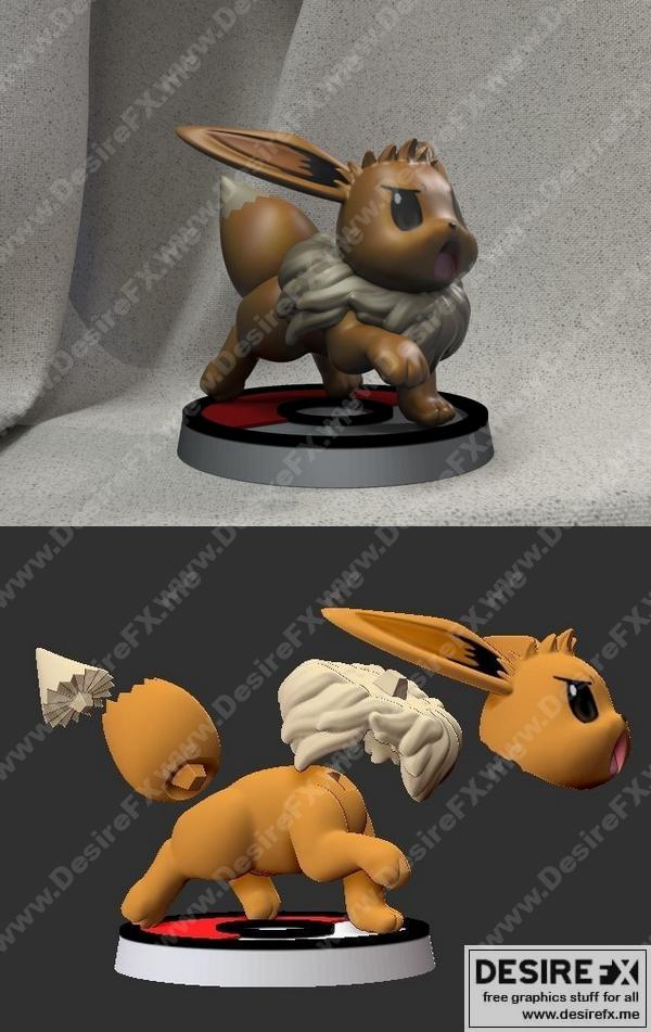 宝可梦eevee 3D打印模型|Pokemon Eevee – 3D Print Model