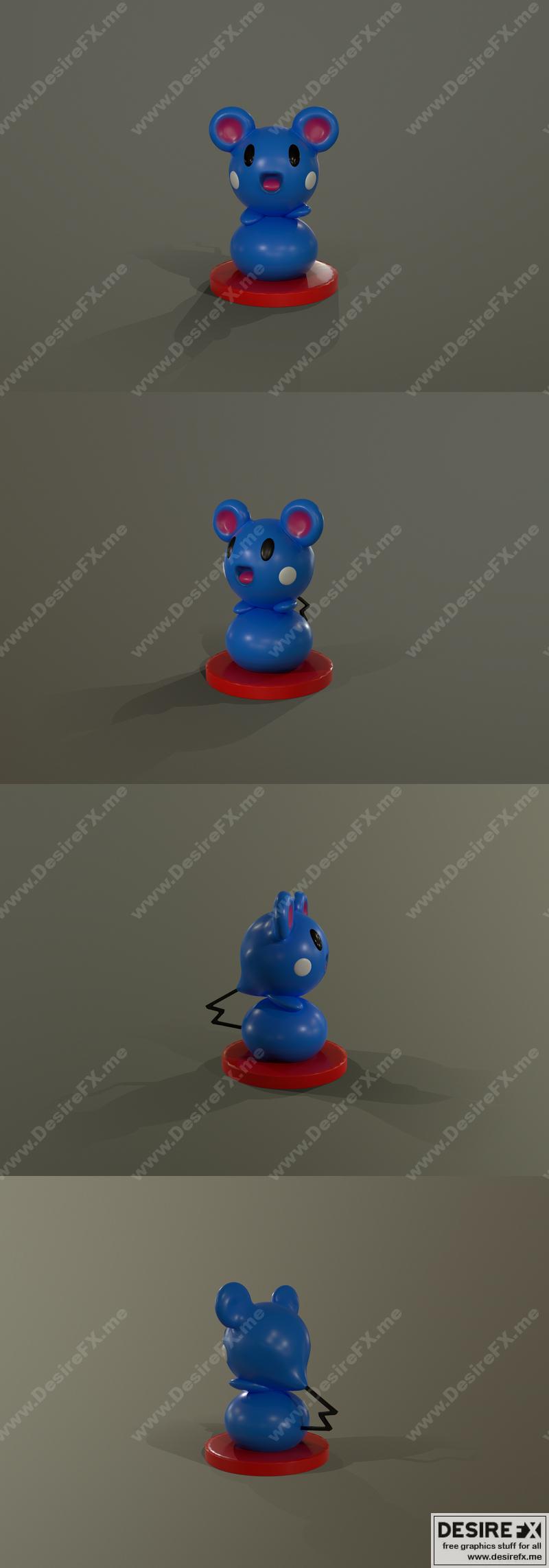 宝可梦阿兹尔里尔 3D打印模型|Pokemon Azurill – 3D Print Model