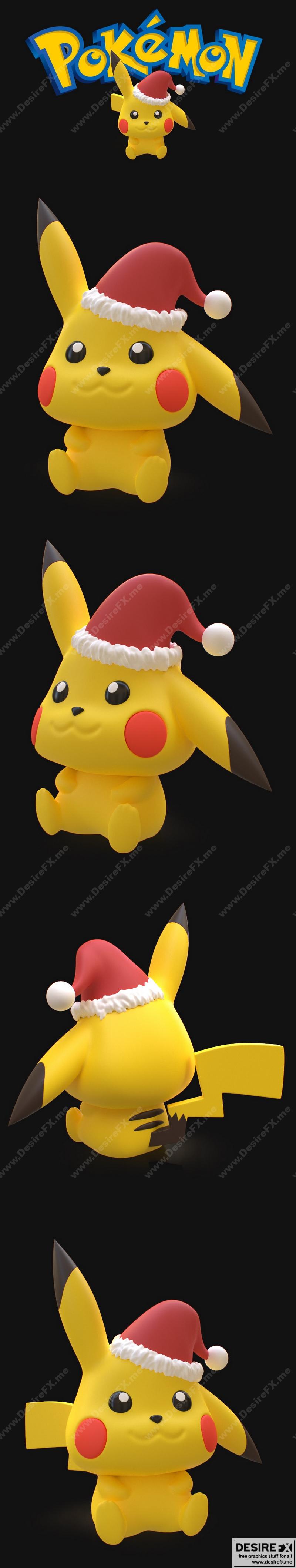 PlaKit宝可梦皮卡丘圣诞 3D打印模型|PlaKit Pokemon Pikachu Christmas – 3D Print Model