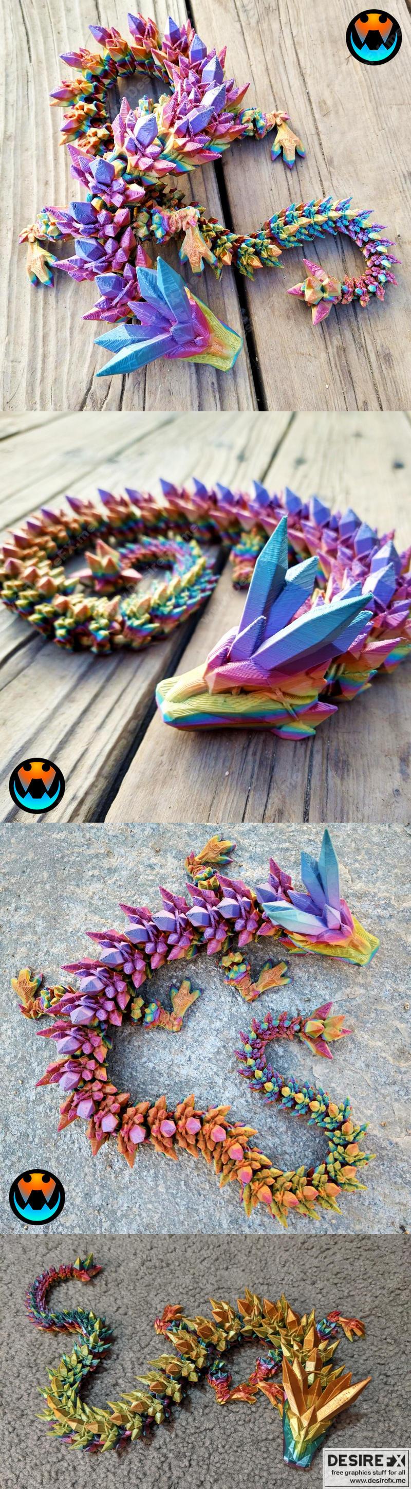 水晶龙 3D打印模型|Crystal Dragon – 3D Print Model