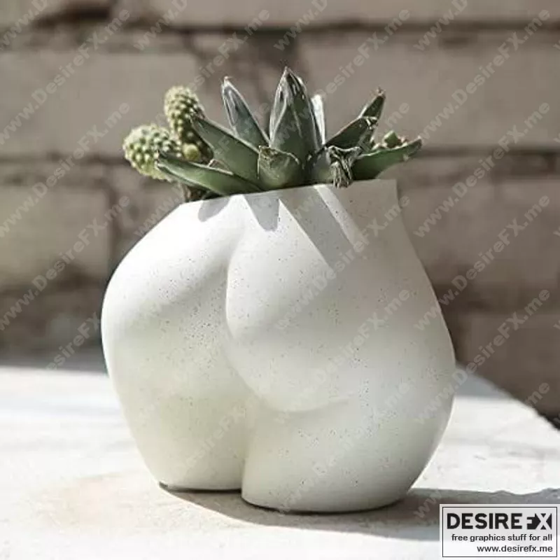 3D打印模型：甜美花瓶 Woman Butt|Woman Butt – Succulent Vase – 3D Print Model STL