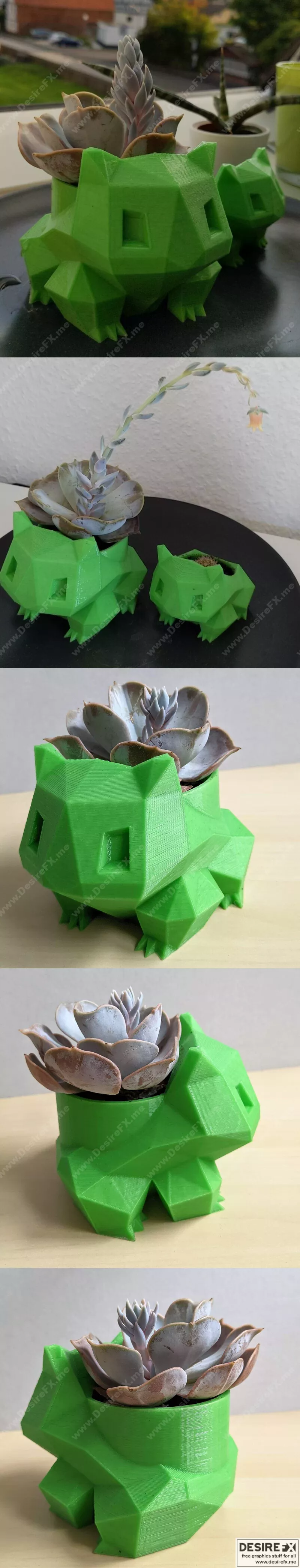 宝可梦植株精灵低多边形3D打印模型|Bulbasaur Planter Low Poly – 3D Print Model STL