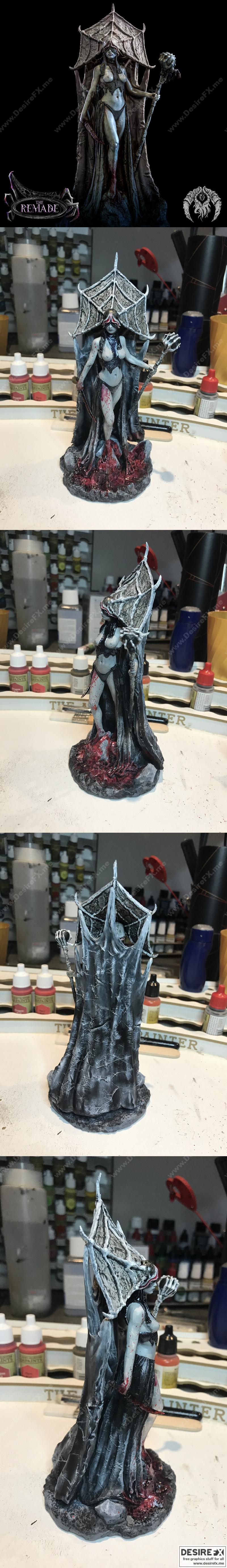暗精灵高阶神职者 3D打印模型|Dark Elf High Priestess – 3D Print Model