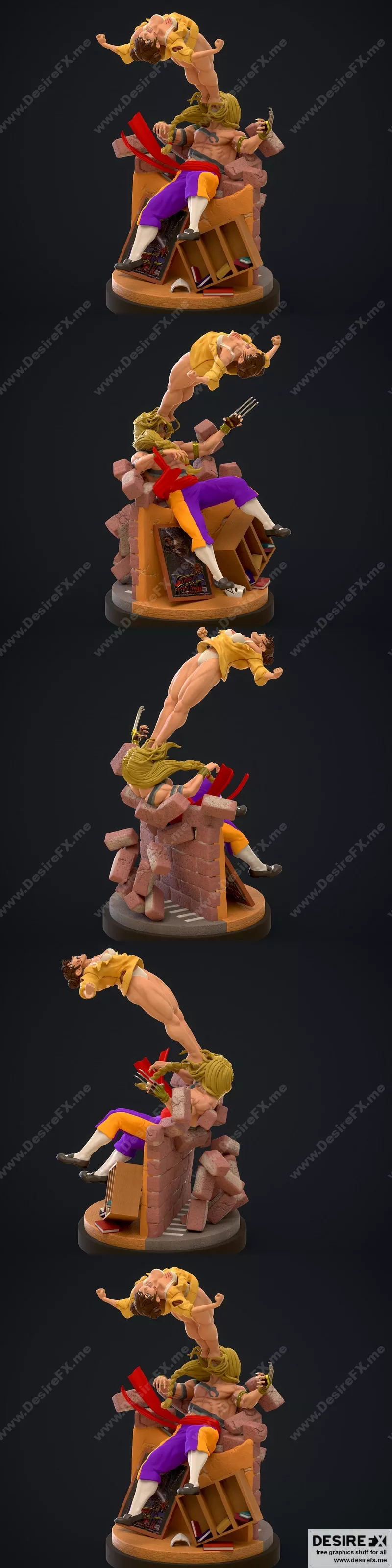 辰东 vs 蔡文姬 3D打印模型|Ian Robinson – Chun Li vs Vega Statue – 3D Print Model STL