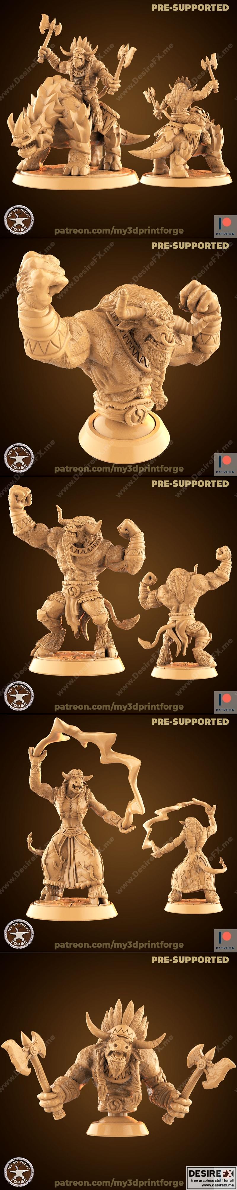 My3DPrintForge - 《米诺陶洛斯部落》九月2021款 3D打印模型|My3DPrintForge – Minotaur Tribe September 2021 – 3D Print Model STL
