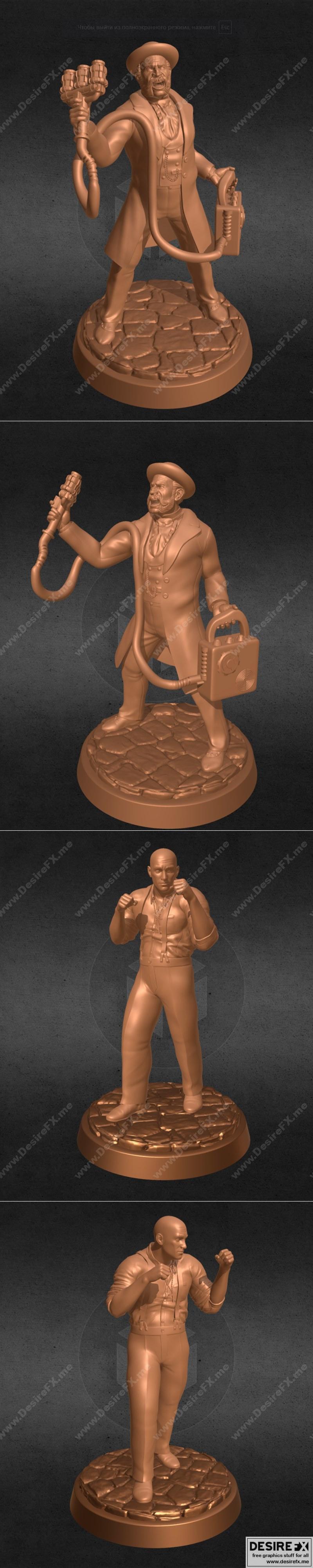 科幻召唤咒怨与战士召唤咒怨——3D打印模型STL|Cientist Call Of Cthulhu and Fighter Call Of Cthulhu – 3D Print Model STL