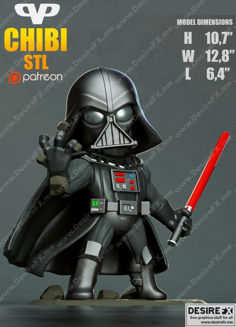 星球大战可动人仔3D打印模型|Darth Vader Chibi – Star Wars – 3D Print Model