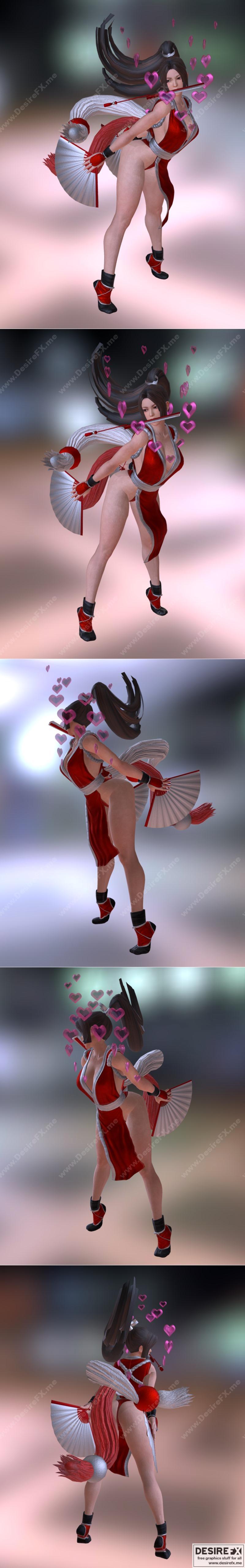 Mai Shiranui 3D打印模型|Mai Shiranui (the king of fighters) – 3D Print Model STL