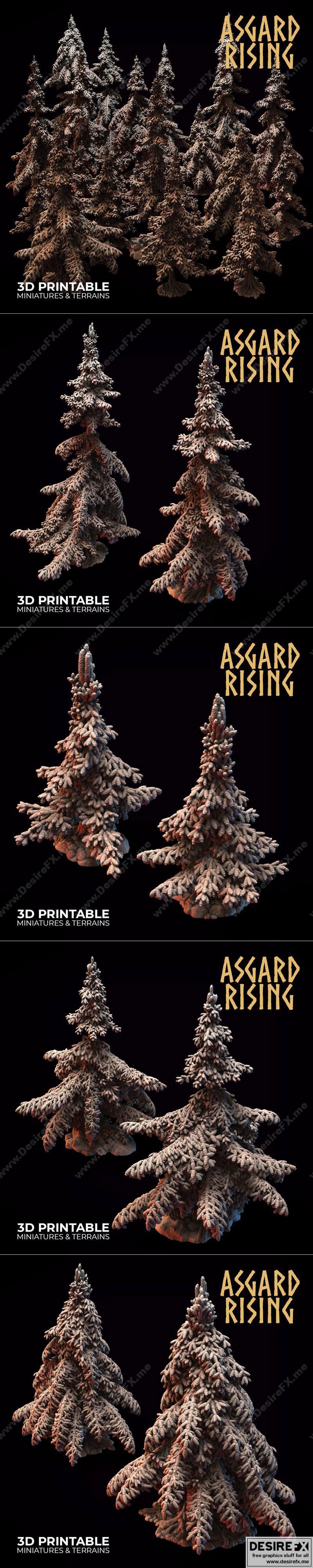 松树模块化森林套装 - 3D打印模型|Conifers Spruce Modular Forest Set – 3D Print Model STL