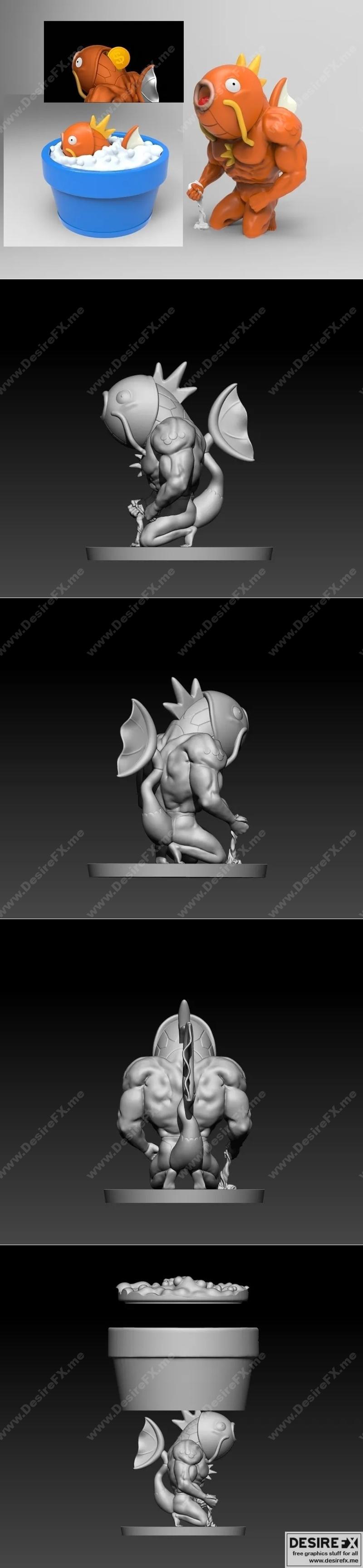 魔冰鱼趣味存钱罐 - 3D打印模型|Magikarp Funny Piggy Bank – 3D Print Model STL