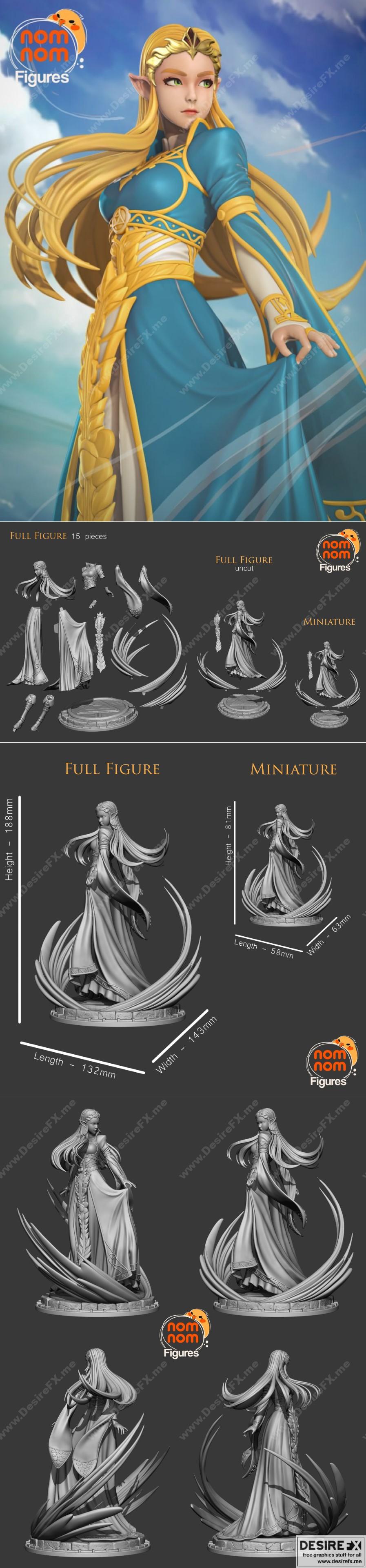 塞尔达传说：旷野之息 3D打印模型|Princess Zelda – Breath of the Wild – 3d print model