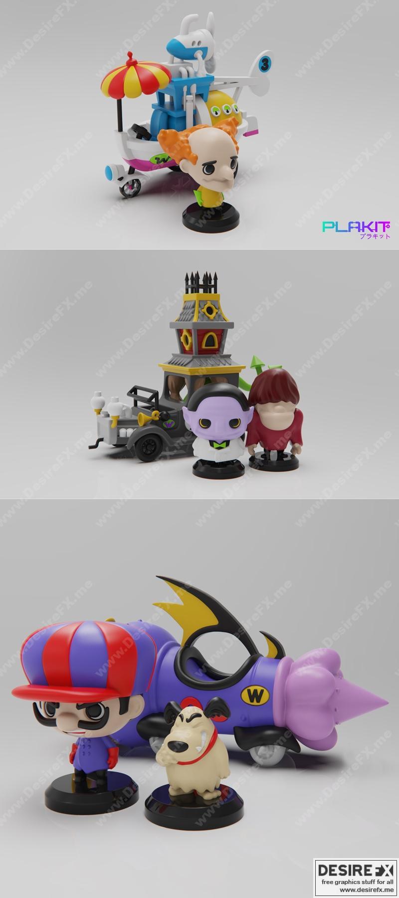 Plakit - 魔幻乱斗包1 - 3D打印模型STL|Plakit – Corrida Maluca Pack 1 – 3D Print Model STL