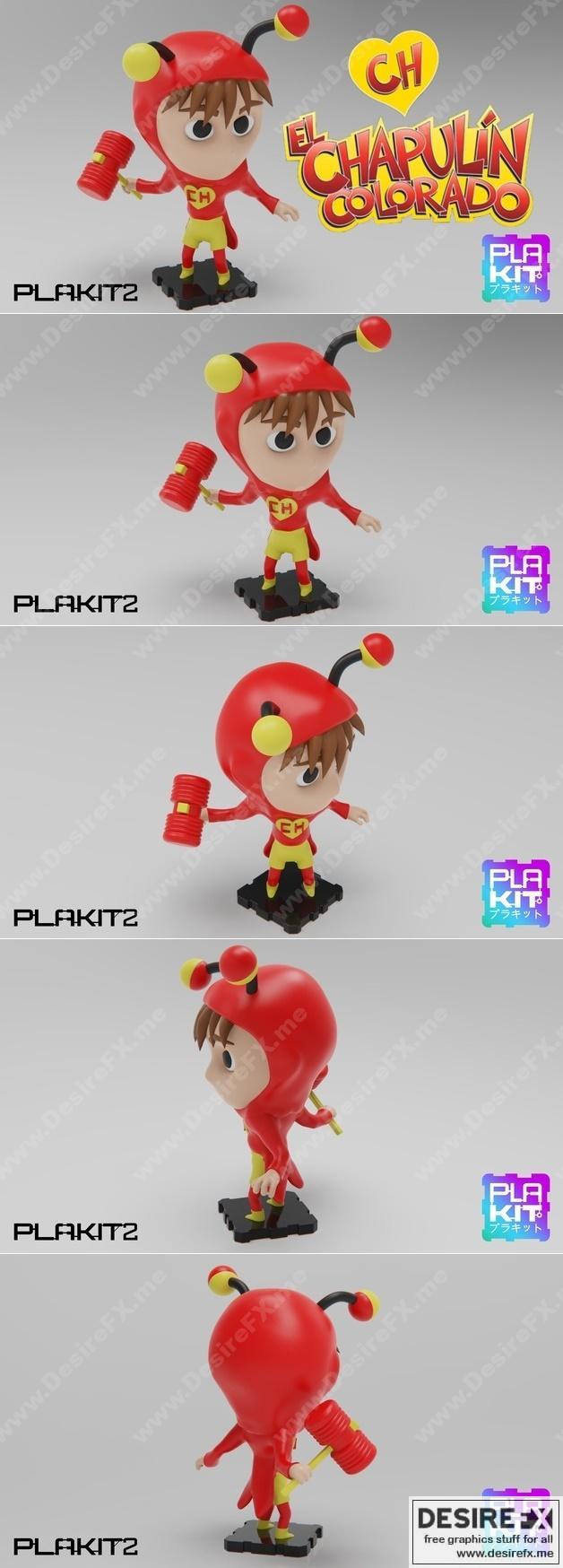 PlaKit 2 3D打印模型：Chapolin Colorado角色模型|PlaKit 2 Chapolin Colorado – 3D Print Model STL