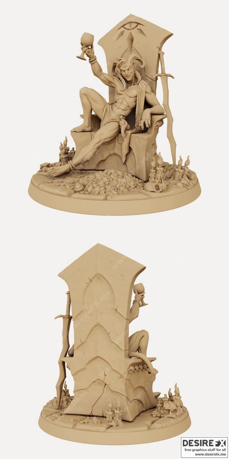 巴尔坐于王座——3D打印模型|Baal on his Throne – 3D Print Model STL