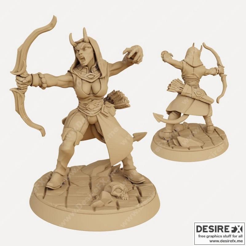 hooded女游侠诡计者3D打印模型|Mezzalfiend Trickster Female Ranger (Hooded) – 3D Print Model STL
