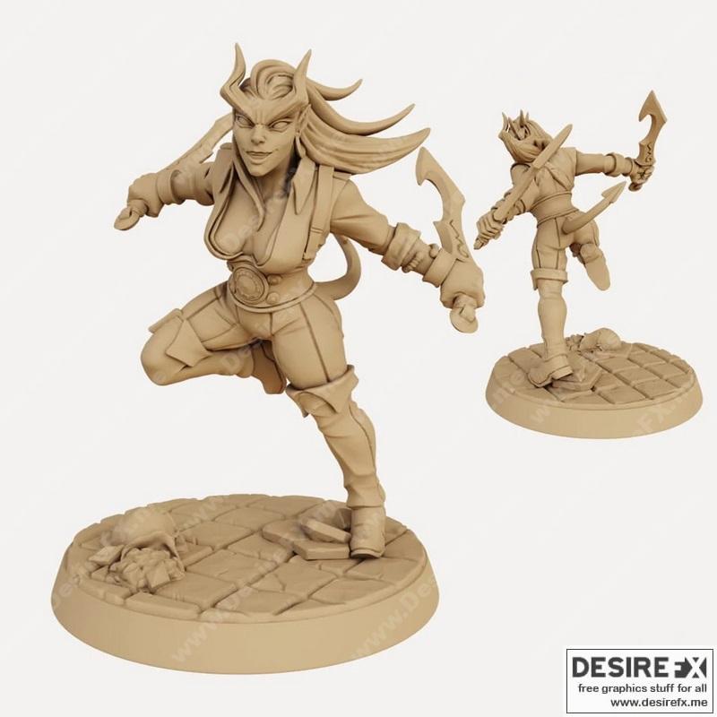 3D打印女间谍刺客模型：梅扎尔菲恩特诡计之魂|Mezzalfiend Trickster Female Assassin – 3D Print Model STL