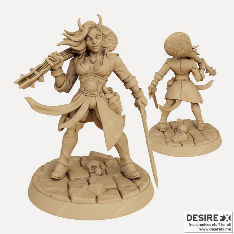 3D打印女精灵盗贼吟游诗人模型|Mezzalfiend Trickster Female Bard – 3D Print Model STL
