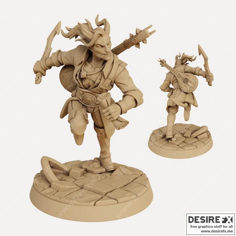 3D打印模型：梅扎尔菲恩诡计游侠男吟游诗人|Mezzalfiend Trickster Male Bard A – 3D Print Model STL