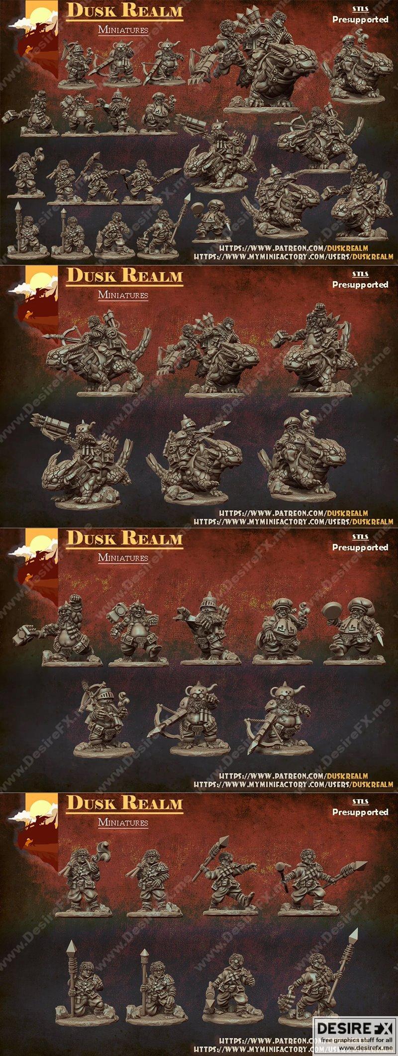 暮境微缩模型——精灵族——3D打印模型|Dusk Realm Miniatures – Halfling – 3D Print Model STL