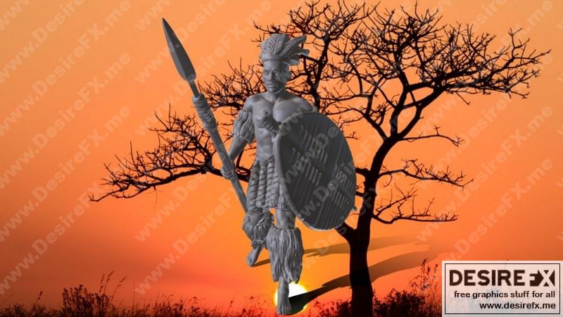祖鲁战士——3D打印模型|The Zulu Warrior – 3D Print Model