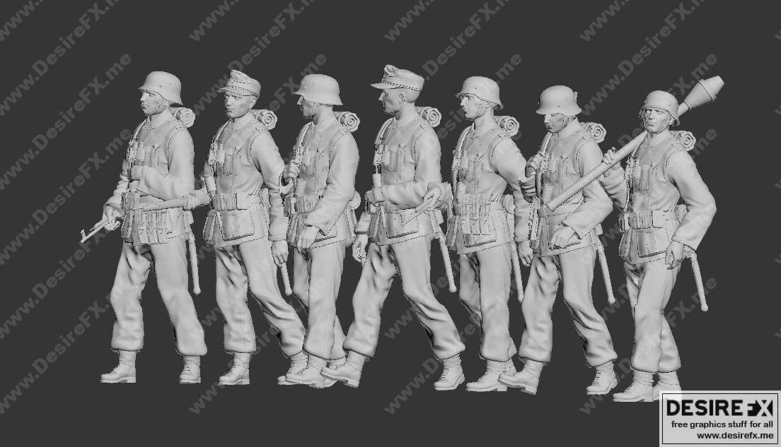 德国士兵 3D打印模型|German soldiers – 3D Print Model STL