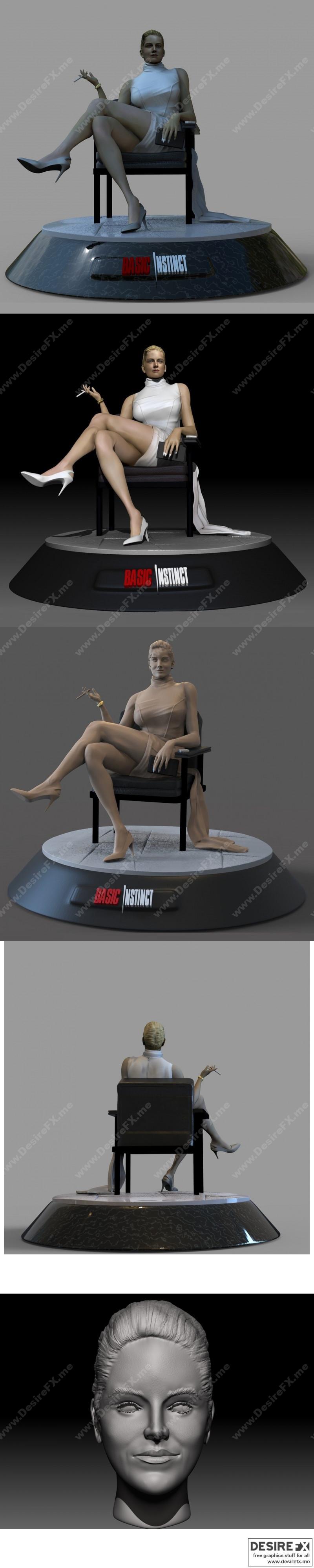 Sharone Stone 《基本 instincts》3D打印模型|Sharone Stone – Basic Instinct – 3D Print Model STL