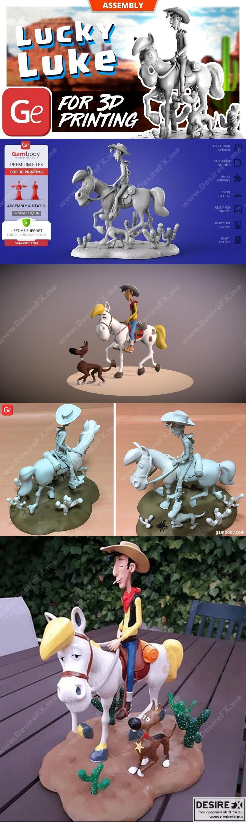 Luky Luke 3D打印模型|Luky Luke – 3D Print Model STL