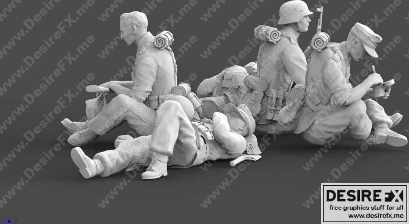 德军休憩 3D打印模型|German soldiers resting – 3D Print Model STL