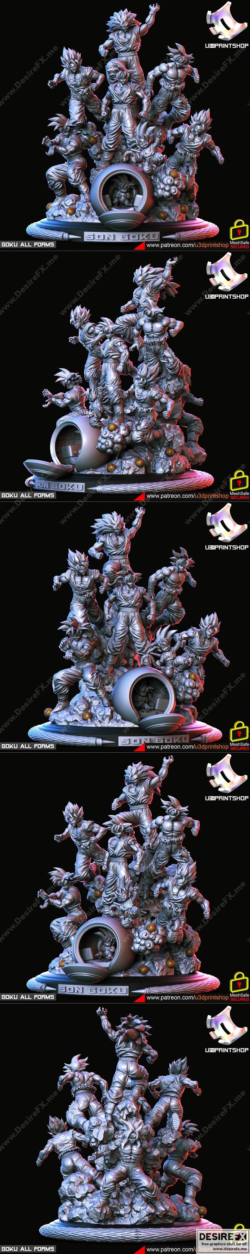 龙珠 - 悟空 - 3D打印模型|Goku, Todas as Formas – Dragon Ball – 3D Print Model STL