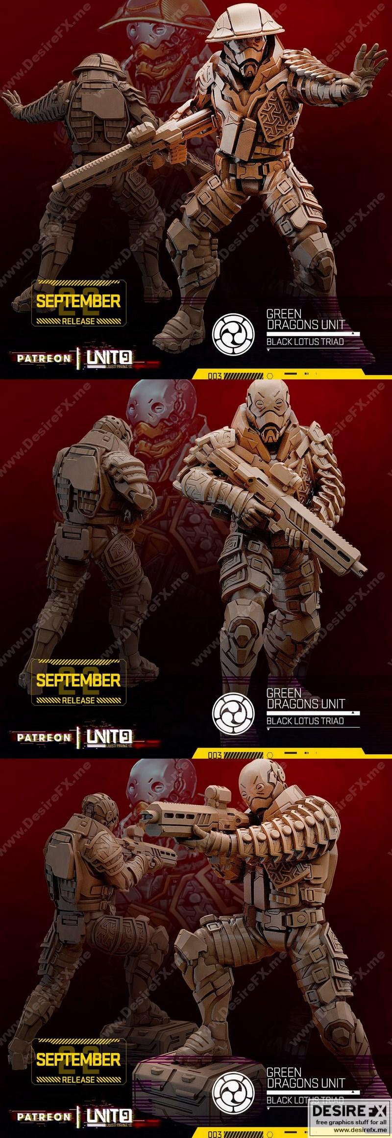 绿色龙 3D打印模型|UNIT9 Green Dragon Unit – 3D Print Model STL