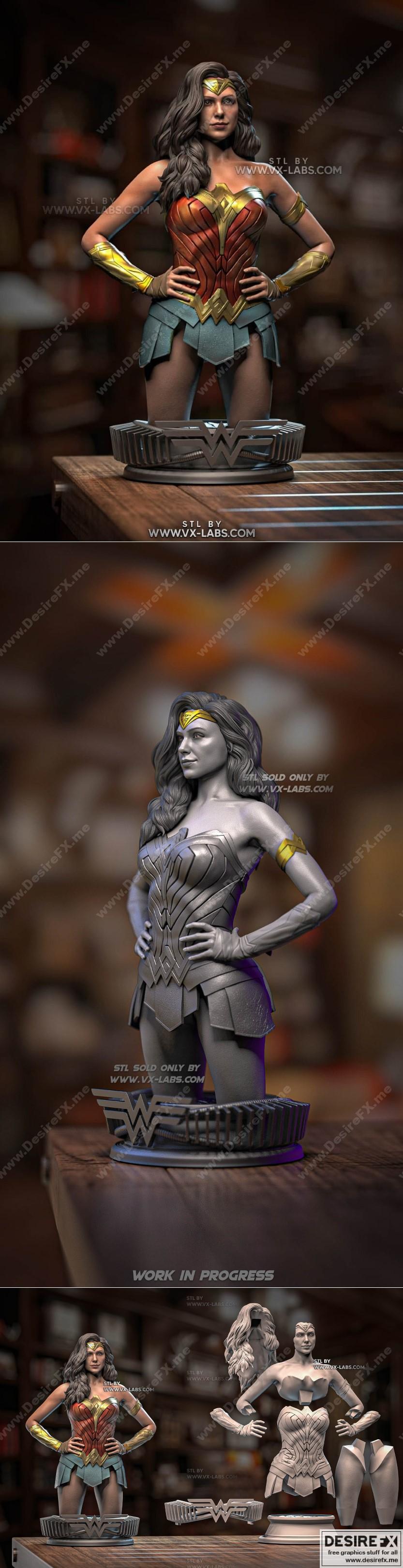 亚马逊战姬——盖尔·加朵 3D打印模型|Amazonian Warrior – Gal Gadot – 3d print model