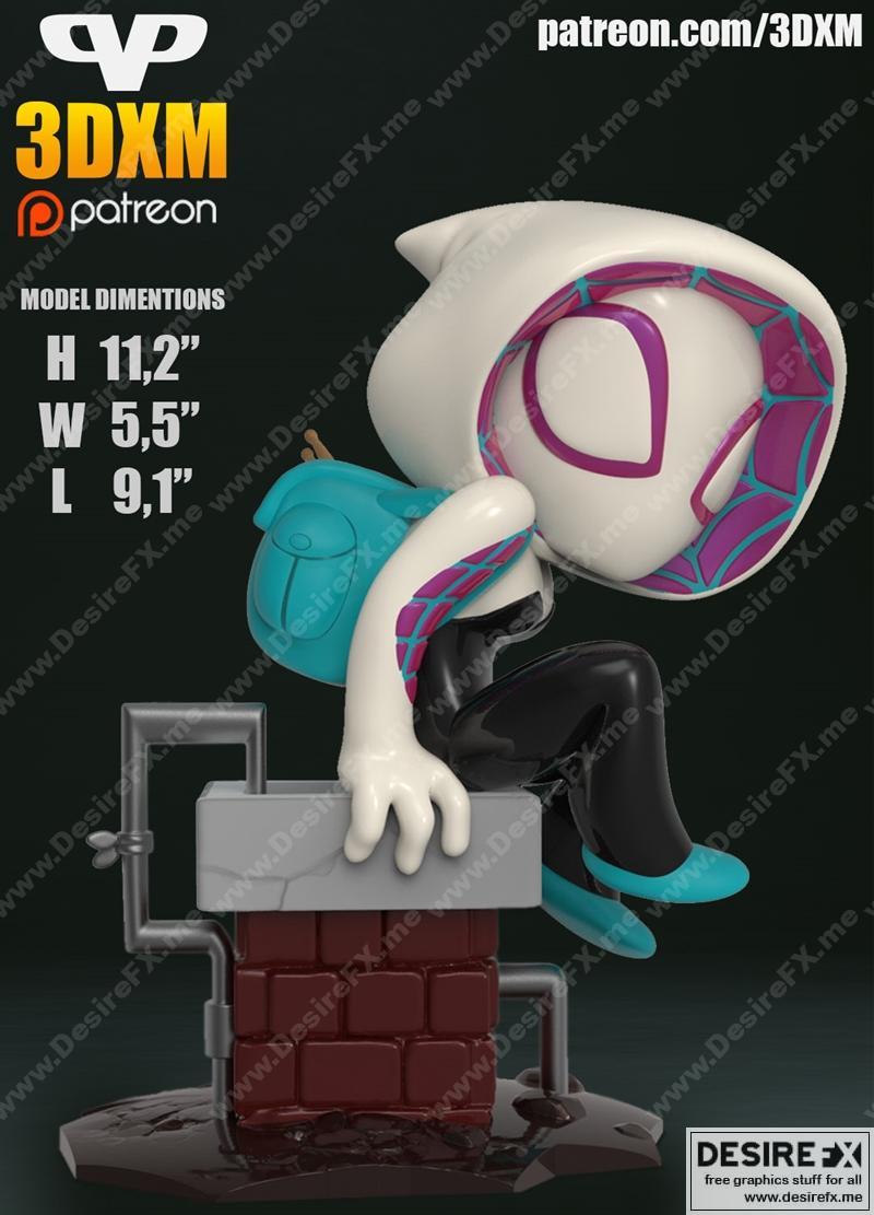 小精灵格温 3D打印模型|Chibi Spider-Gwen – 3D Print Model STL