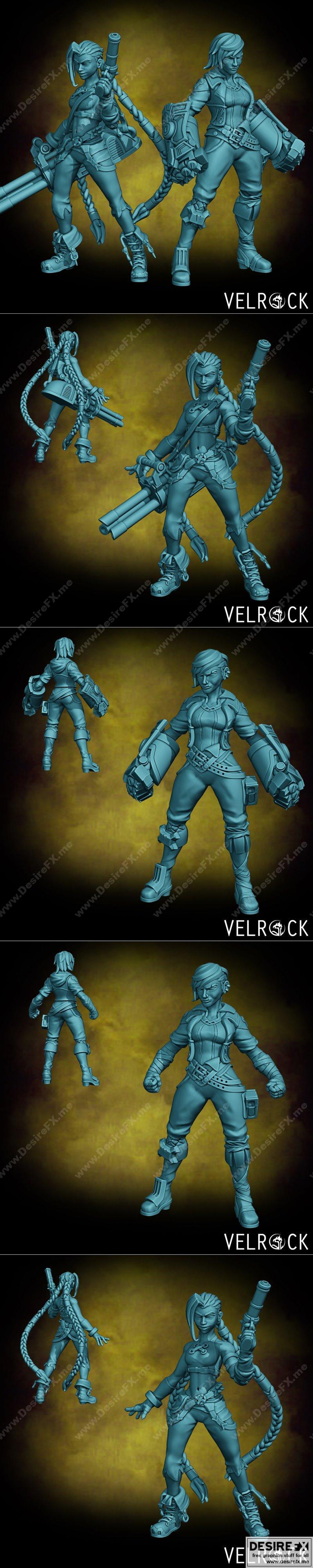 英雄联盟3D打印模型：Jinx与Vi|Arcane Jinx and Vi from League of Legends – 3D Print Model STL