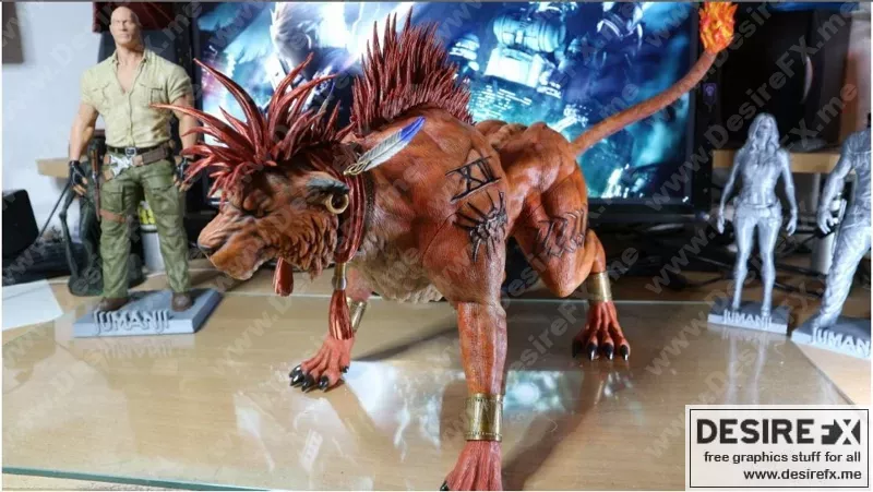 红 XIII 立体模型 3D打印文件|Red XIII statue – 3D Print Model STL