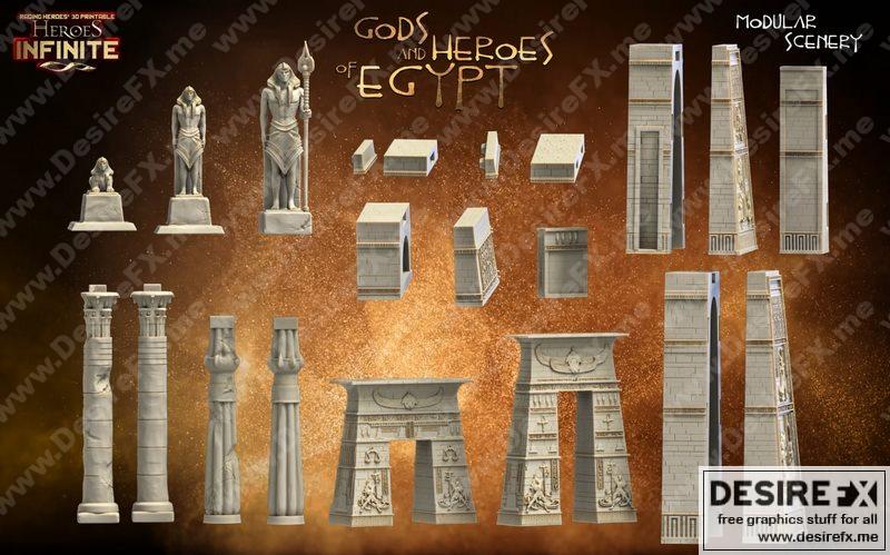 埃及神话 无限神祇 3D打印场景模型|Heroes Infinite Gods and Heroes of Egypt Modular Scenery – 3D Print Model STL