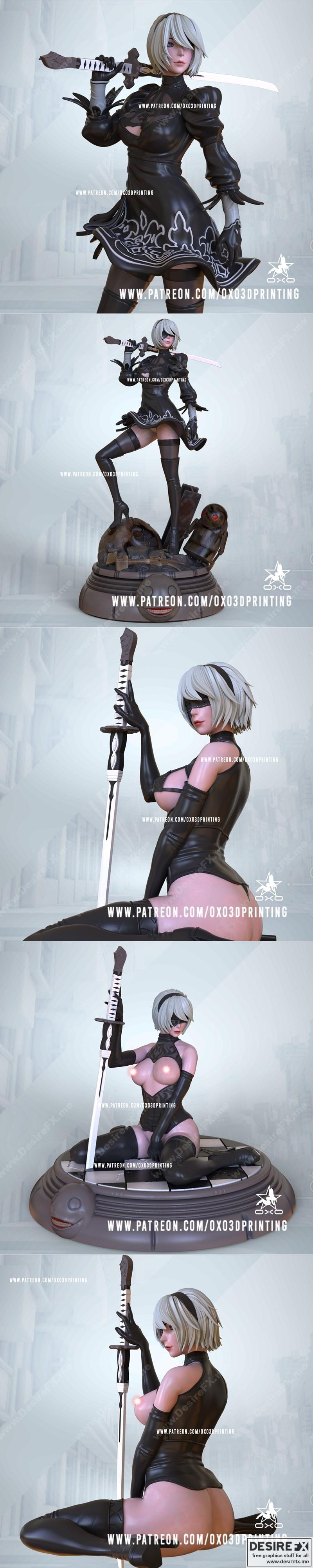 OXO3D - 2B 3D打印模型（2022年版）|OXO3D – 2B SFW and NSFW Version (August 2022 Model) – 3D Print Model STL