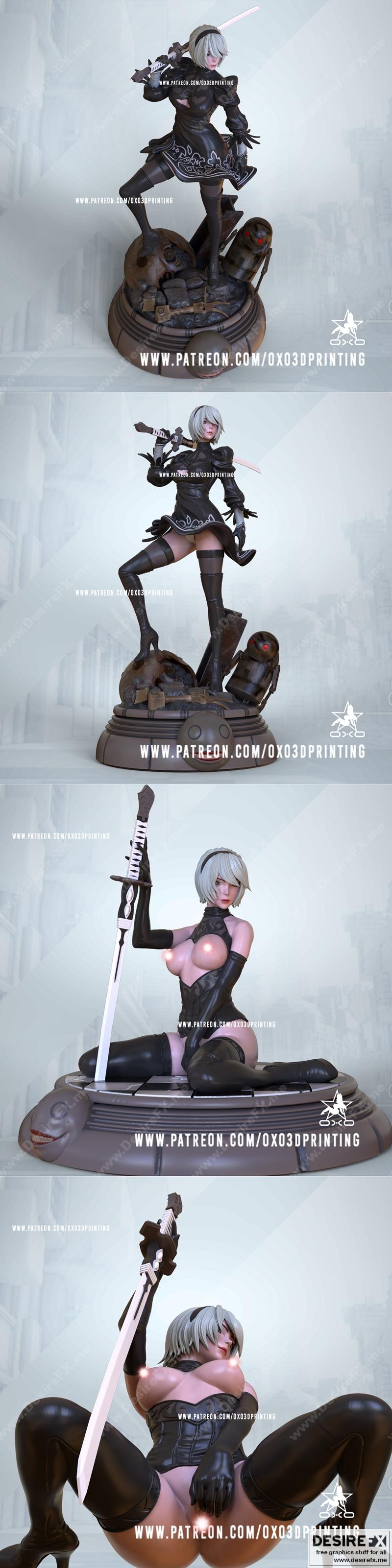 OXO3D - 2B 3D打印模型（2022年版）|OXO3D – 2B SFW and NSFW Version (August 2022 Model) – 3D Print Model STL