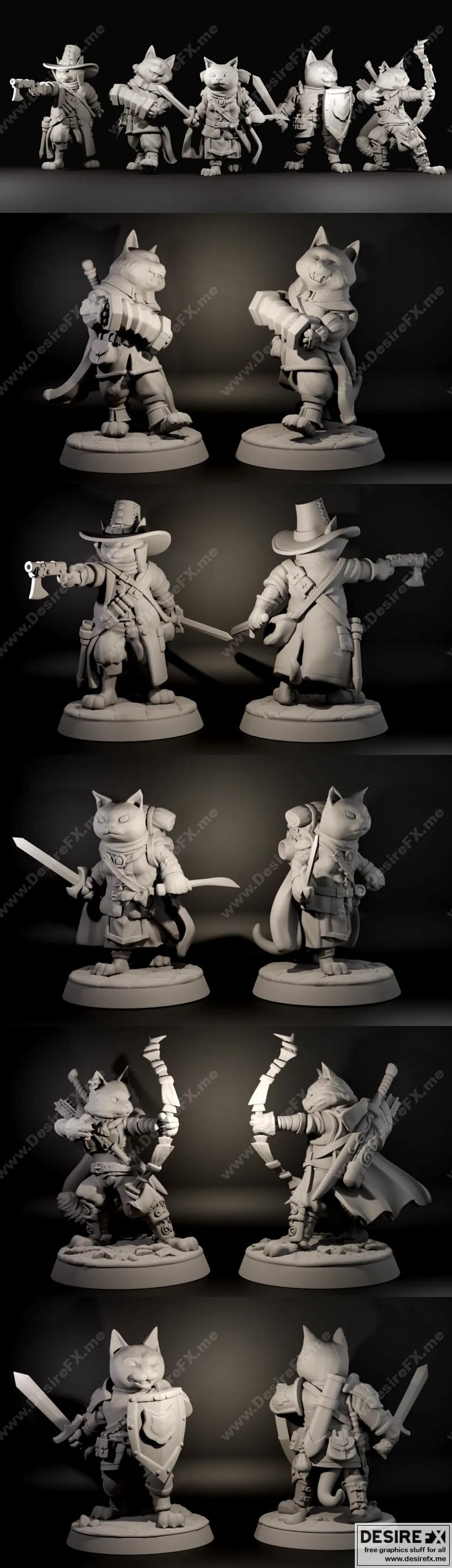 奇幻猫咪RPG 3D打印模型|Fantasy cats rpg – 3D Print Model STL