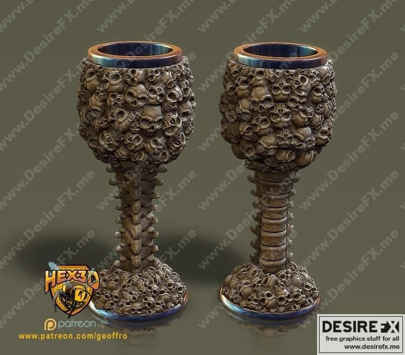 Hex3D - 头骨酒杯 - 3D打印模型|Hex3D – Chalice Of Skulls – 3D Print Model STL