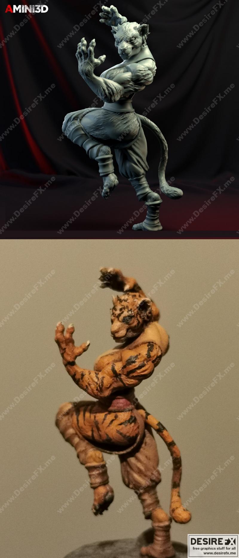 3D打印模型：女暗影游侠僧侣|Tabaxi Monk Female – 3D Print Model STL