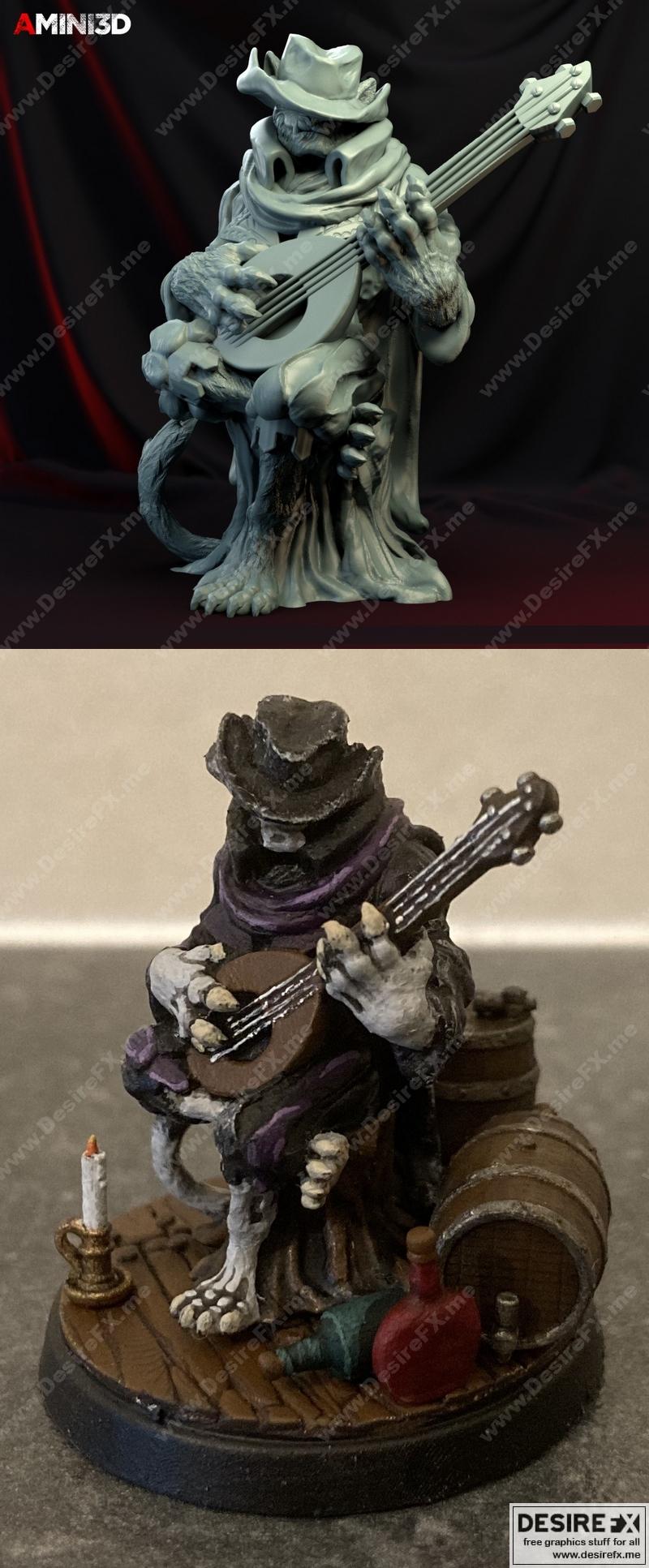 3D打印模型：奇幻冒险家塔巴西吟游诗人|Tabaxi Bard – 3D Print Model STL